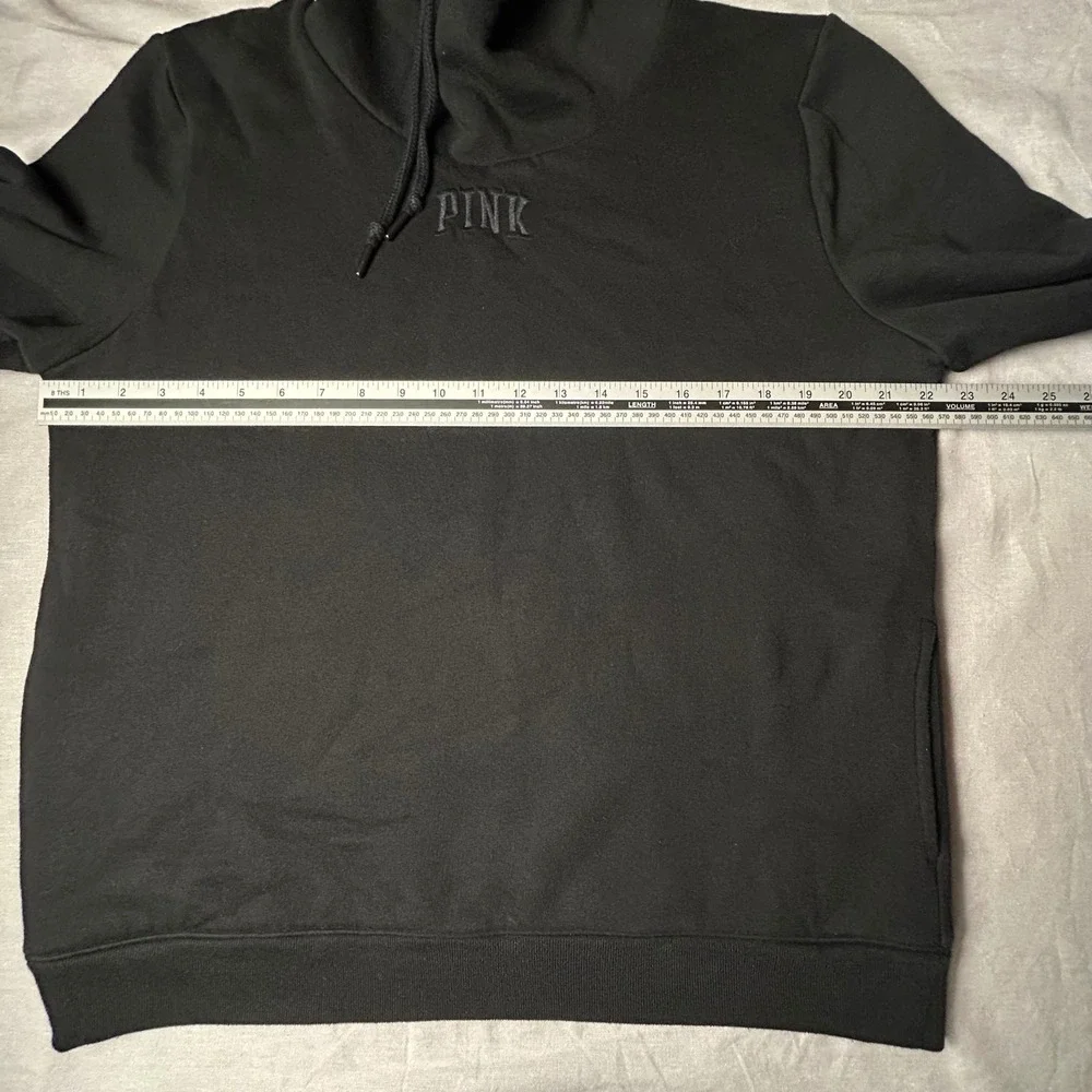 PINK Victoria's Secret Black Sherpa Lined Cowl Neck Sweatshirt‎ Women's Small